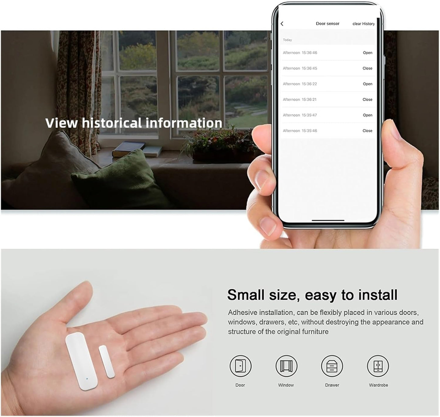 Capteur de Porte WiFi ARTGOS - Alarme Anti-Intrusion Connectée pour Maison Intelligente