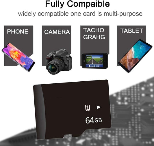 Carte Mémoire MicroSD 8Mo, 16Mo, 32Mo, 64Mo, 128Mo - Compatible Multi-Appareils