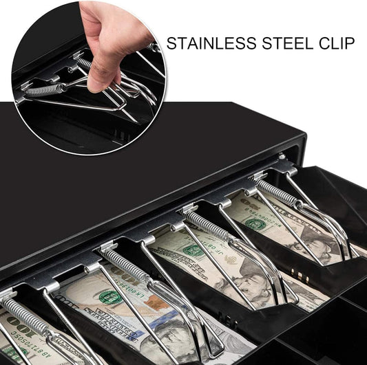 Tiroir-Caisse à Monnaie avec RJ11, Caisse à Monnaie avec Plateau, pour Imprimante POS Caisse Enregistreuse, Blanc