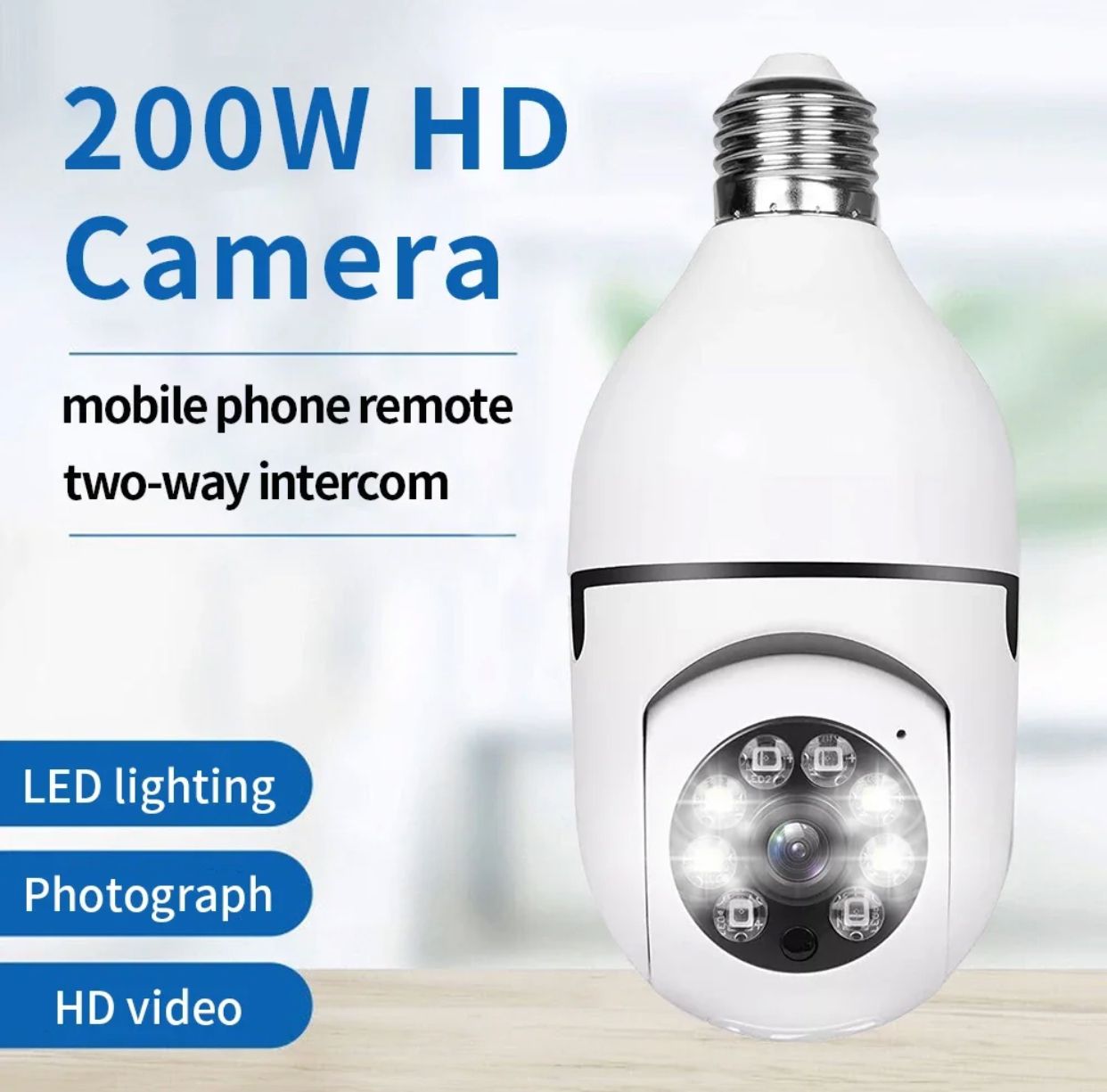 Caméra Ampoule WiFi - surveillance Zoom panoramique/inclinaison 5G