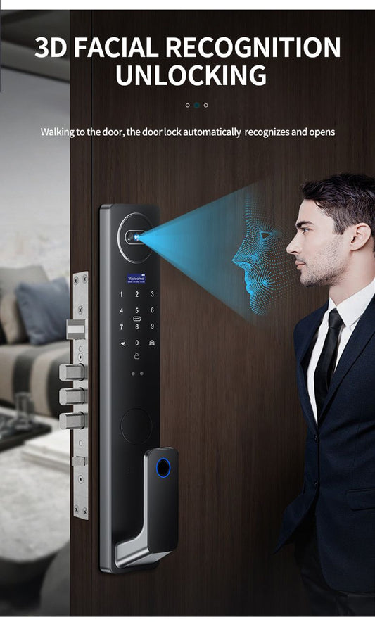 Serrure Intelligente Wishome - Ouverture par empreinte digitale, code, carte et application mobile
