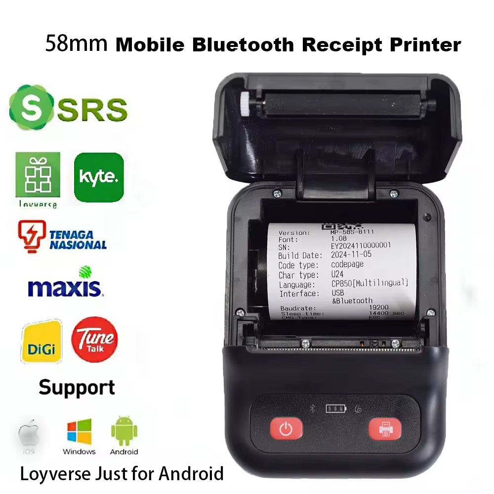 Imprimante tickets de caisse Bluetooth 57mm