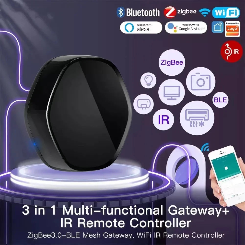 Hub de passerelle intelligente 3 en 1 : Contrôle vocal, télécommande IR et compatibilité Alexa/Google - Sénégal