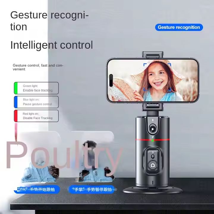 Support Téléphone Rotatif, Intelligent 360° : Suivi Visage Auto, Vlog, TikTok