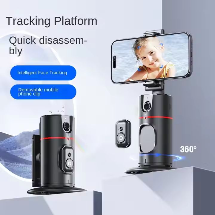 Support Téléphone Rotatif, Intelligent 360° : Suivi Visage Auto, Vlog, TikTok