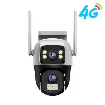 Caméra PTZ 8MP solaire 8MP double objectif