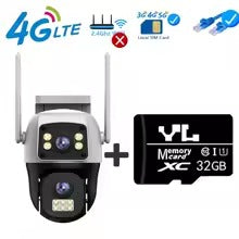 Caméra PTZ 8MP solaire 8MP double objectif