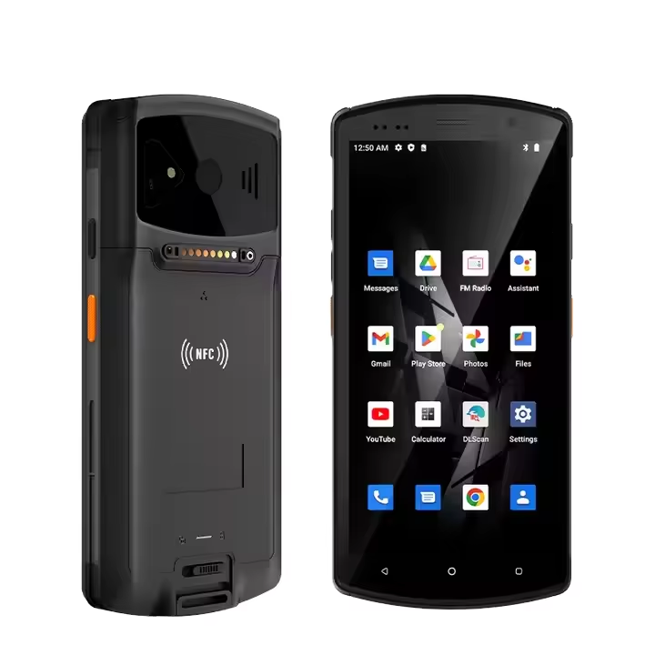 Terminal PDA Scanner codes-barres Android 12.0 portable 1D/2D/QR Fonction 4G/WiFi/BT/NFC, Empreinte digitale, écran tactile 5,7 pouces