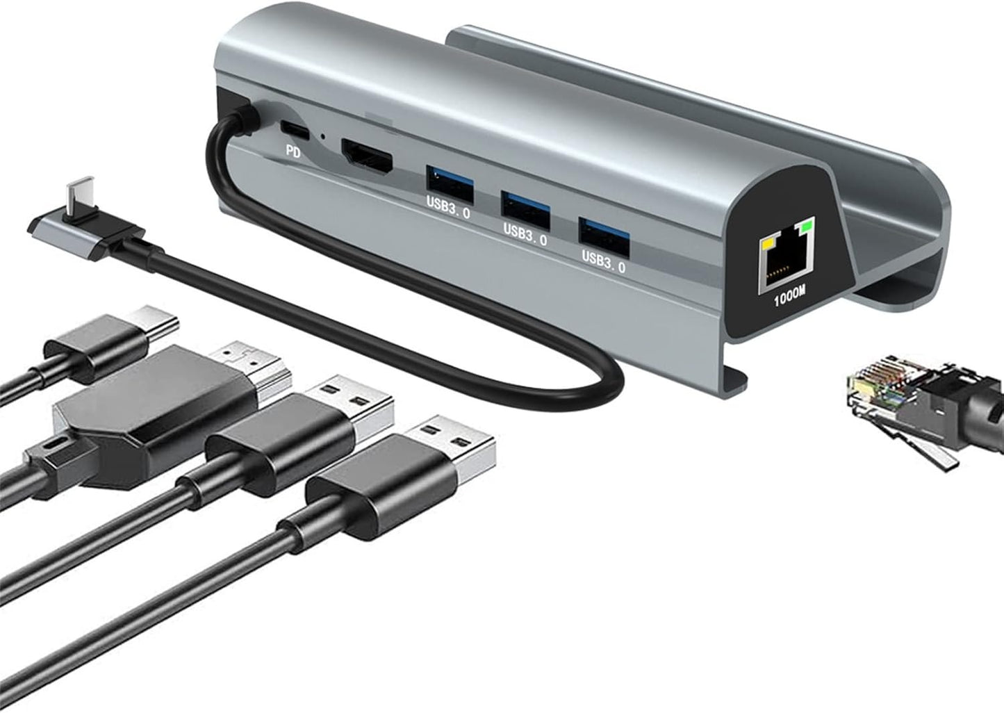 Hub USB-C 6-en-1 avec Charge Rapide et Ethernet Gigabit