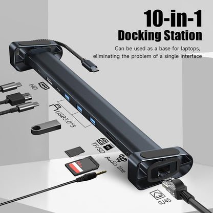 Hub USB-C 10-en-1 puissant avec HDMI 4K, Ethernet Gigabit, PD 100W, lecteurs SD/TF