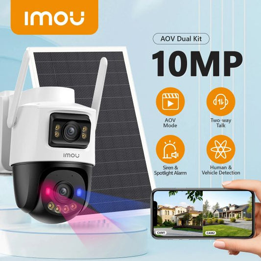 Caméra de surveillance solaire double objectif 10MP avec WiFi & 4G