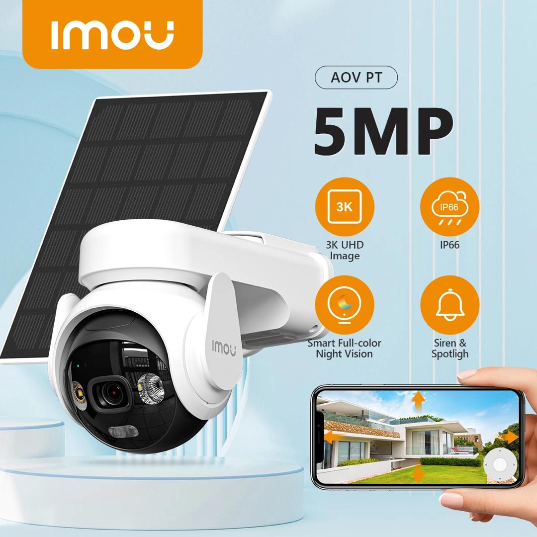 Camera surveillance Wifi et 4G - 5MP - Externe - 360° - Avec panneau solaire