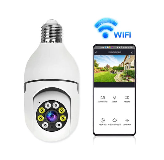 Caméra Ampoule Intelligente 360° WiFi - E27, 1080p