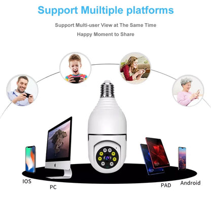 Caméra Ampoule Intelligente 360° WiFi - E27, 1080p