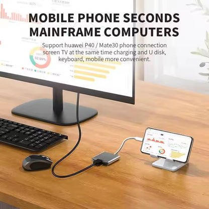 Hub USB-C 3 en 1 - HDMI, USB, Type-C