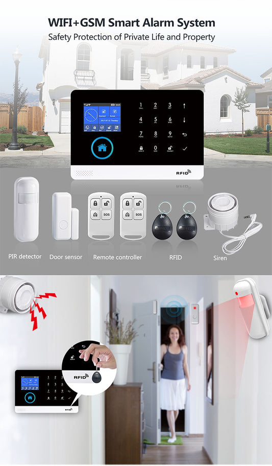 Système d'alarme intelligente Antivol pour maison, capteur de mouvement WIFI GSM Tuya Smart Life