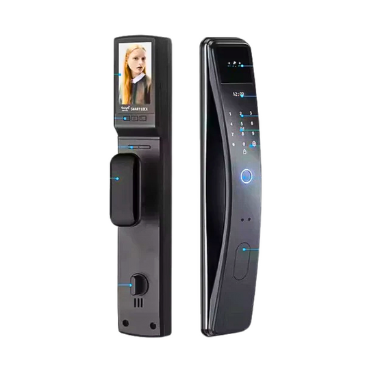 Serrure Intelligente Tuya avec Visiophone - Reconnaissance faciale, empreinte digitale, code et clé