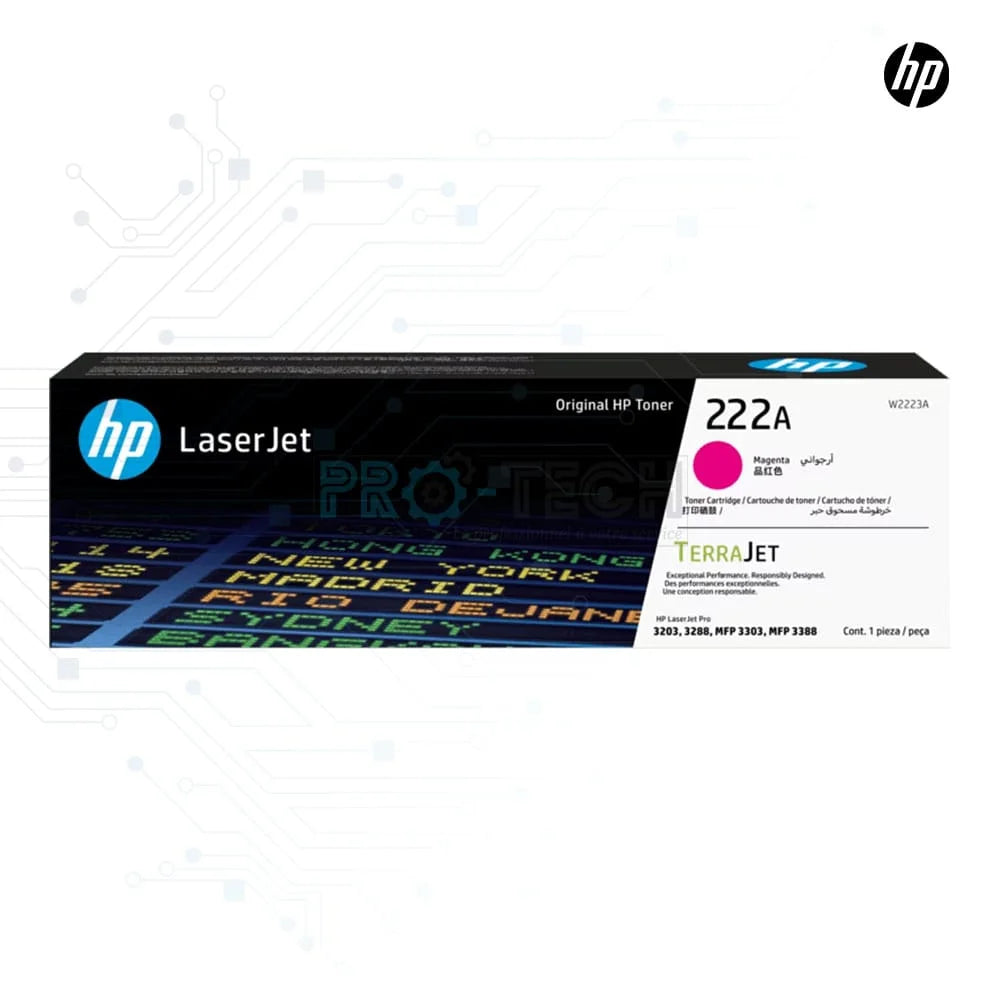 Toner HP 222A Noir Bleu, Jaune, Magenta (W2223A) | Original