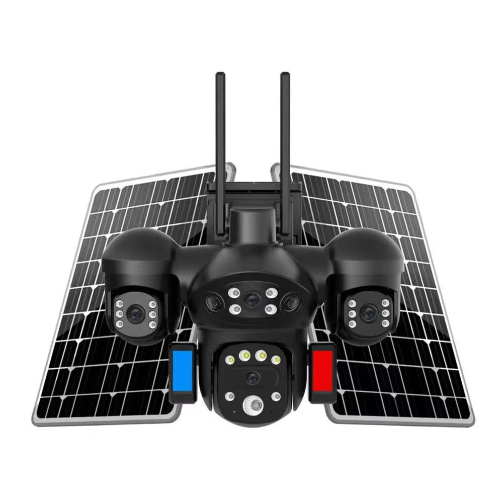 Caméra de surveillance 4G à quatre objectifs avec panneau solaire S7
