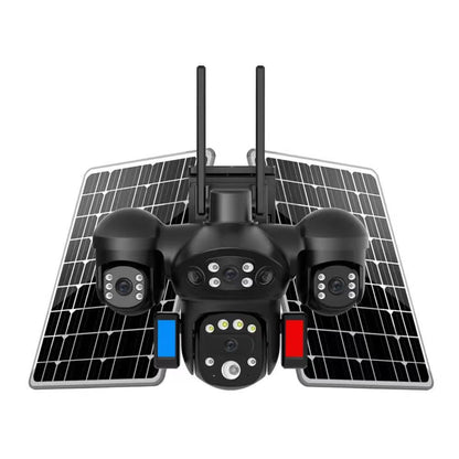 Caméra de surveillance 4G à quatre objectifs avec panneau solaire S7