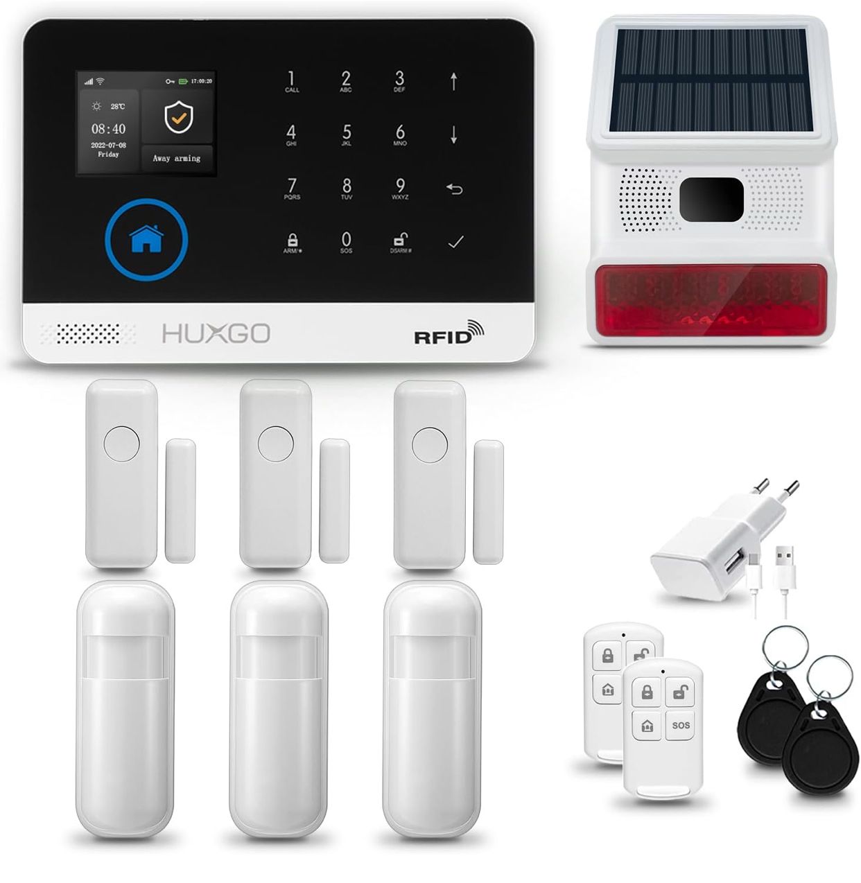 Kit d'Alarme Complet Antivol PGST avec WiFi, GSM et SMS