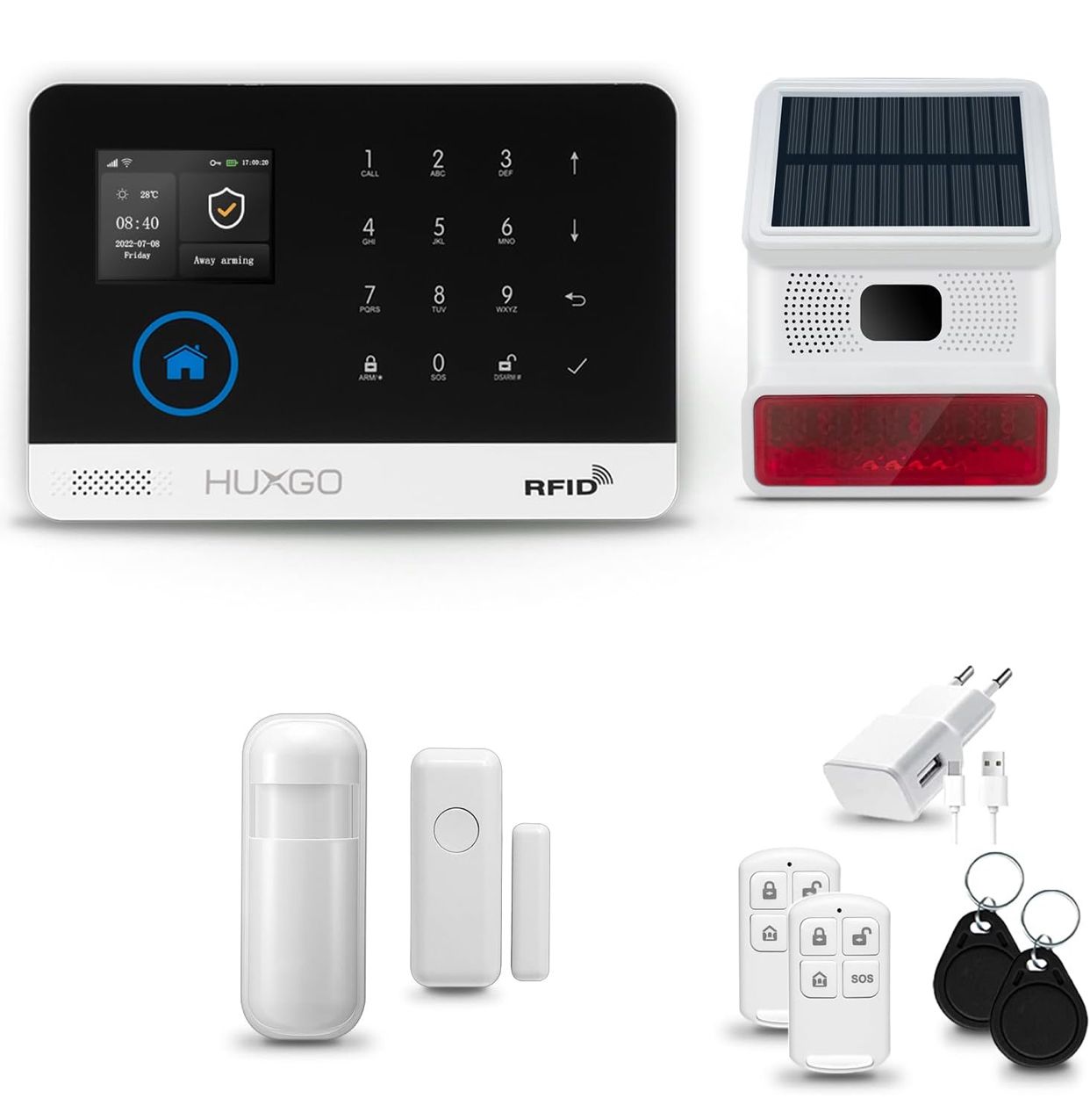 Kit d'Alarme Complet Antivol PGST avec WiFi, GSM et SMS