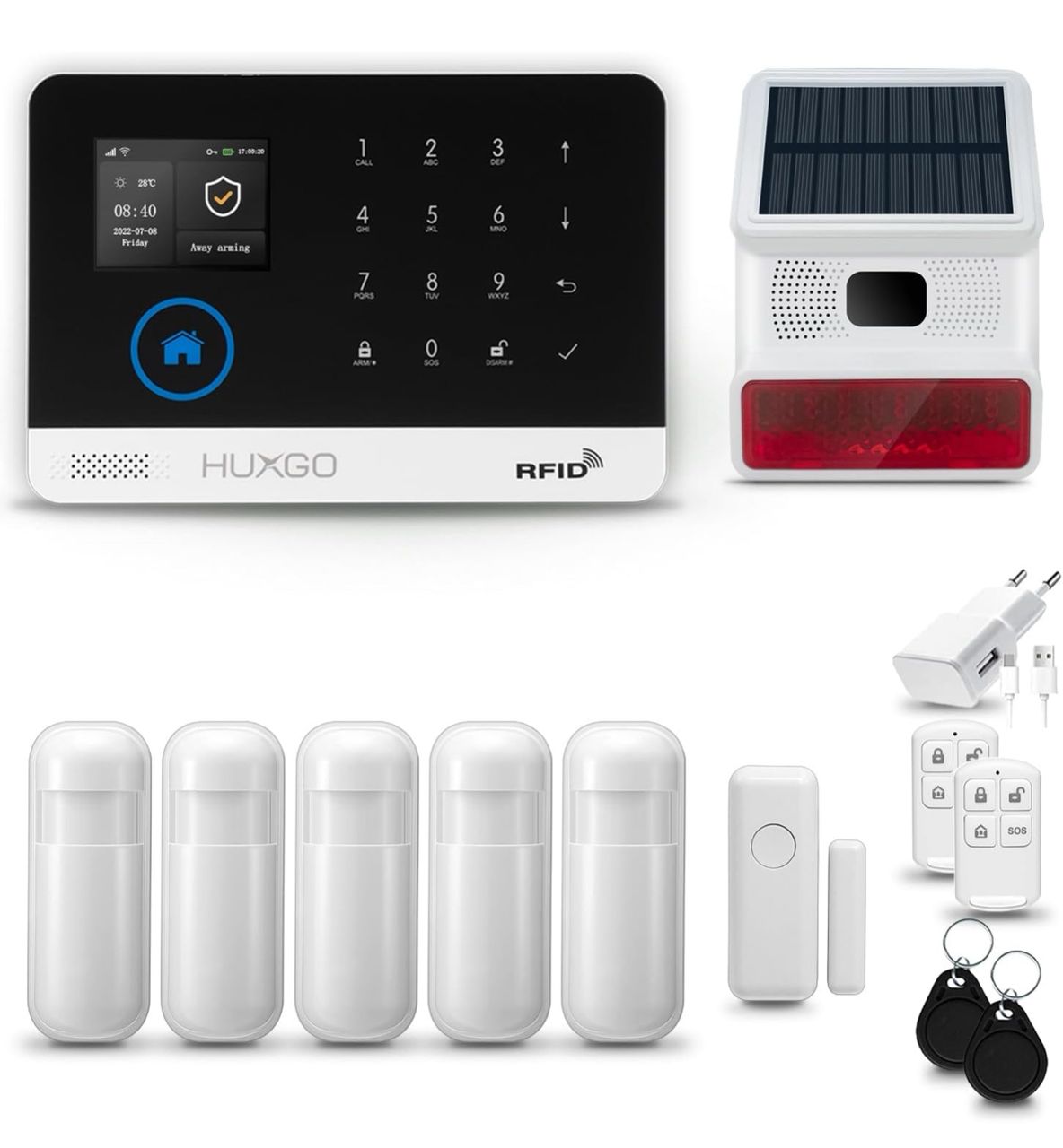 Kit d'Alarme Complet Antivol PGST avec WiFi, GSM et SMS