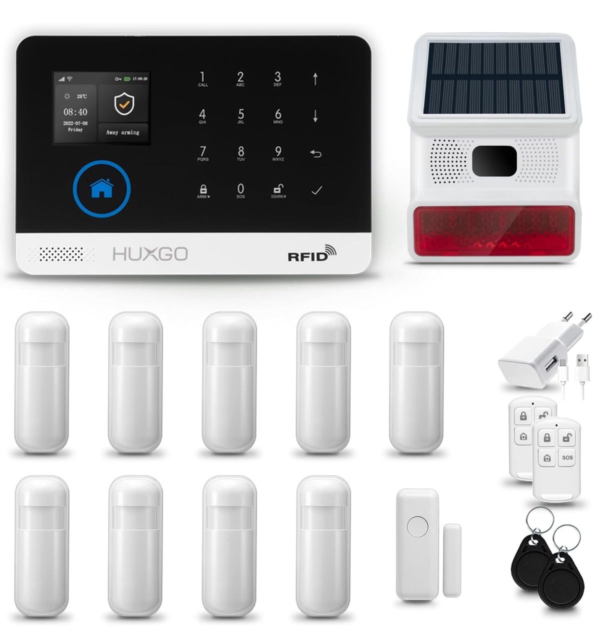 Kit d'Alarme Complet Antivol PGST avec WiFi, GSM et SMS