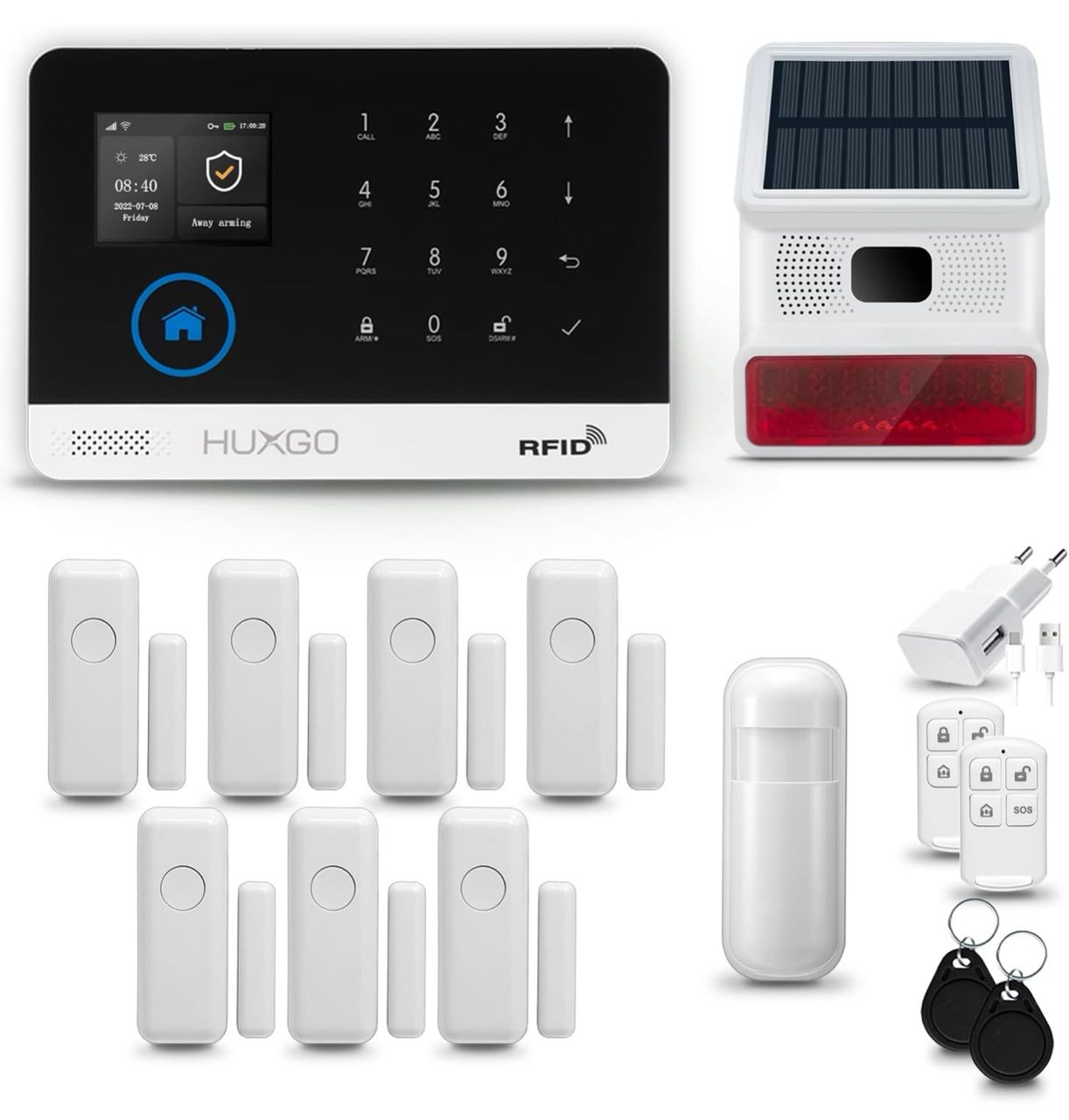 Kit d'Alarme Complet Antivol PGST avec WiFi, GSM et SMS