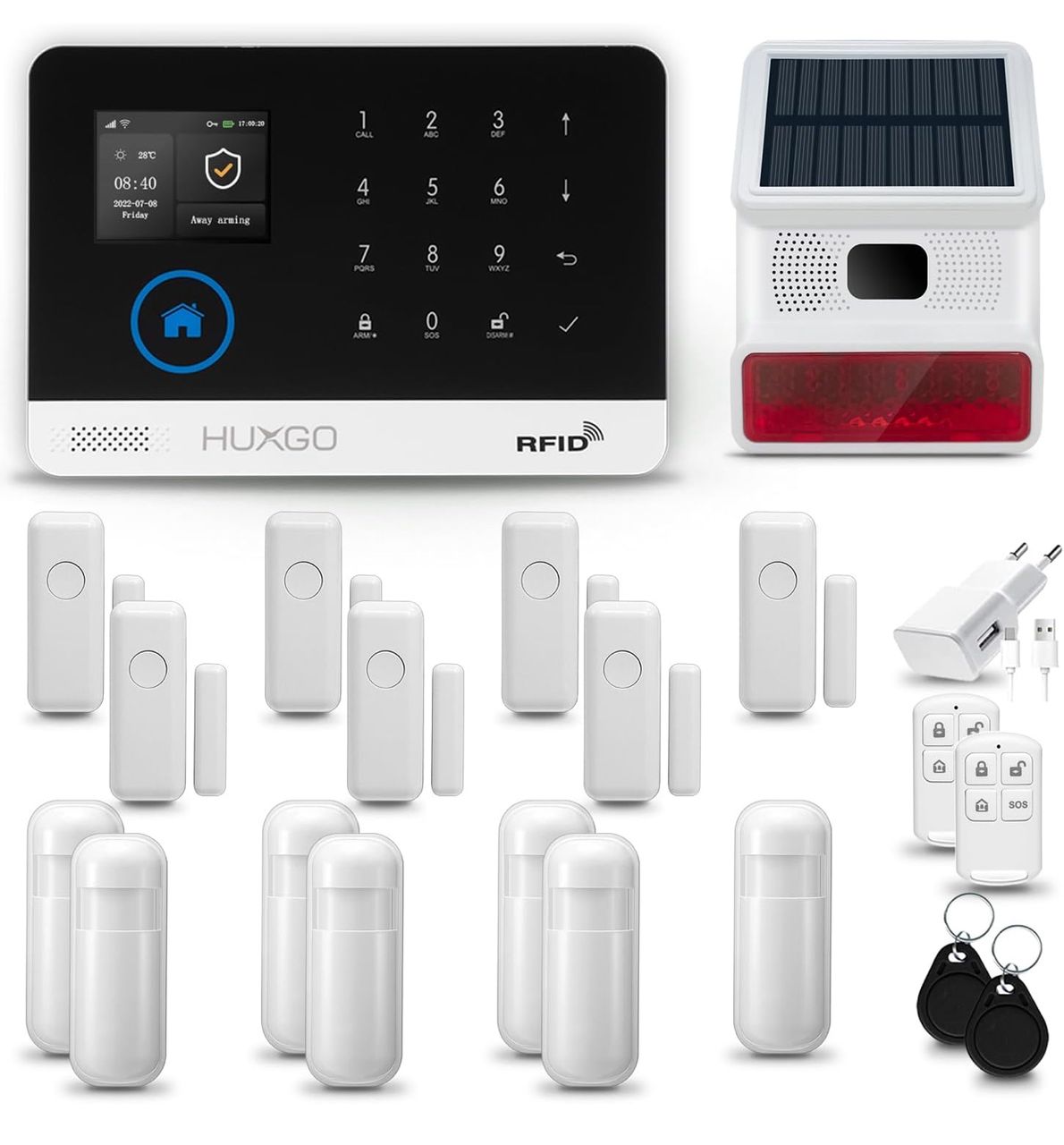Kit d'Alarme Complet Antivol PGST avec WiFi, GSM et SMS
