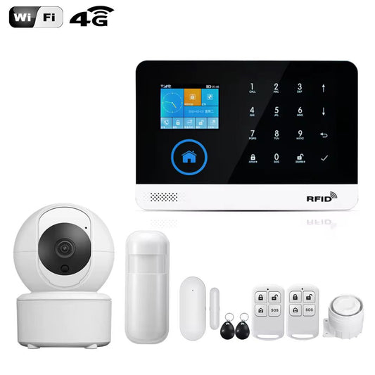 Kit d'Alarme Complet Antivol PGST avec WiFi, GSM et SMS