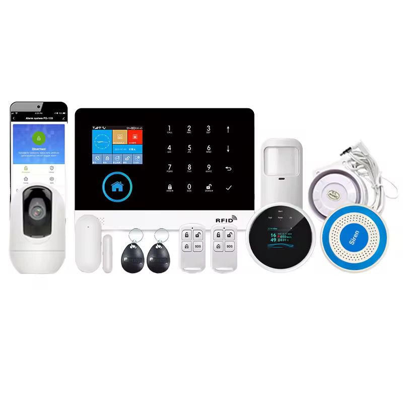 Kit d'Alarme Complet Antivol PGST avec WiFi, GSM et SMS