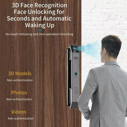Serrure de porte intelligente, interphone vidéo avec reconnaissance faciale et empreinte digitale, serrure électronique pour maison connectée Tuya Wi-Fi