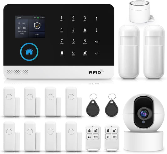 Kit d'Alarme Complet Antivol PGST avec WiFi, GSM et SMS
