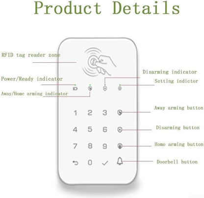 Alarme Domestique Intelligente : WiFi, GSM, RFID, Clavier Tactile - Contrôle Tuya