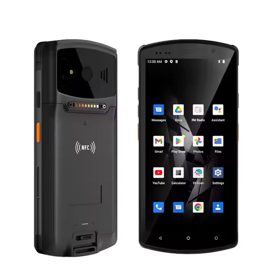 Terminal PDA Scanner codes-barres Android 12.0  portable 1D/2D/QR Fonction 4G/WiFi/BT/NFC, Empreinte digitale, écran tactile 5,7 pouces