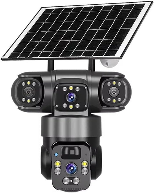 Caméra Sécurité Solaire 4K PTZ Double Objectif