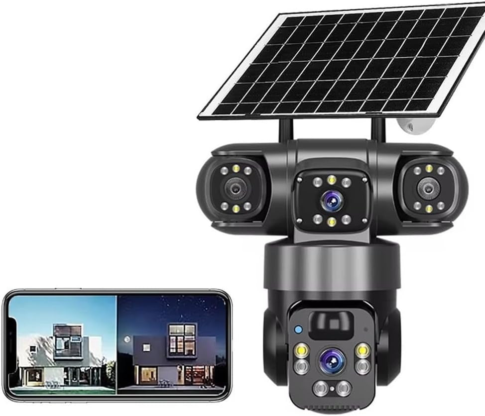 Caméra Sécurité Solaire 4K PTZ Double Objectif
