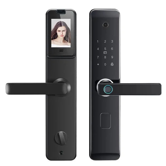 Serrure de porte intelligente Bluetooth avec caméra et poignée mot de passe par empreinte digitale