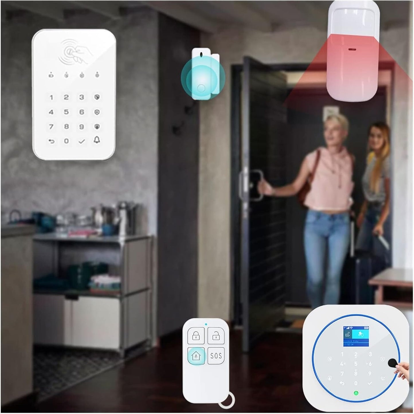 Alarme Domestique Intelligente : WiFi, GSM, RFID, Clavier Tactile - Contrôle Tuya
