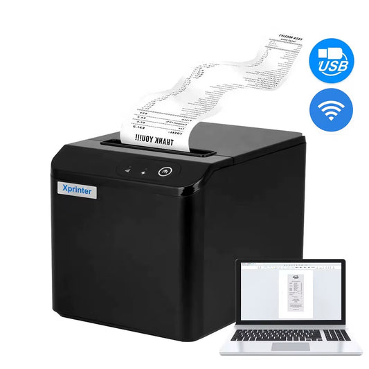 Xprinter, Imprimante Ticket, Imprimante de Reçus Rapide & Fiable 80mm WIFI - USB, Ethernet